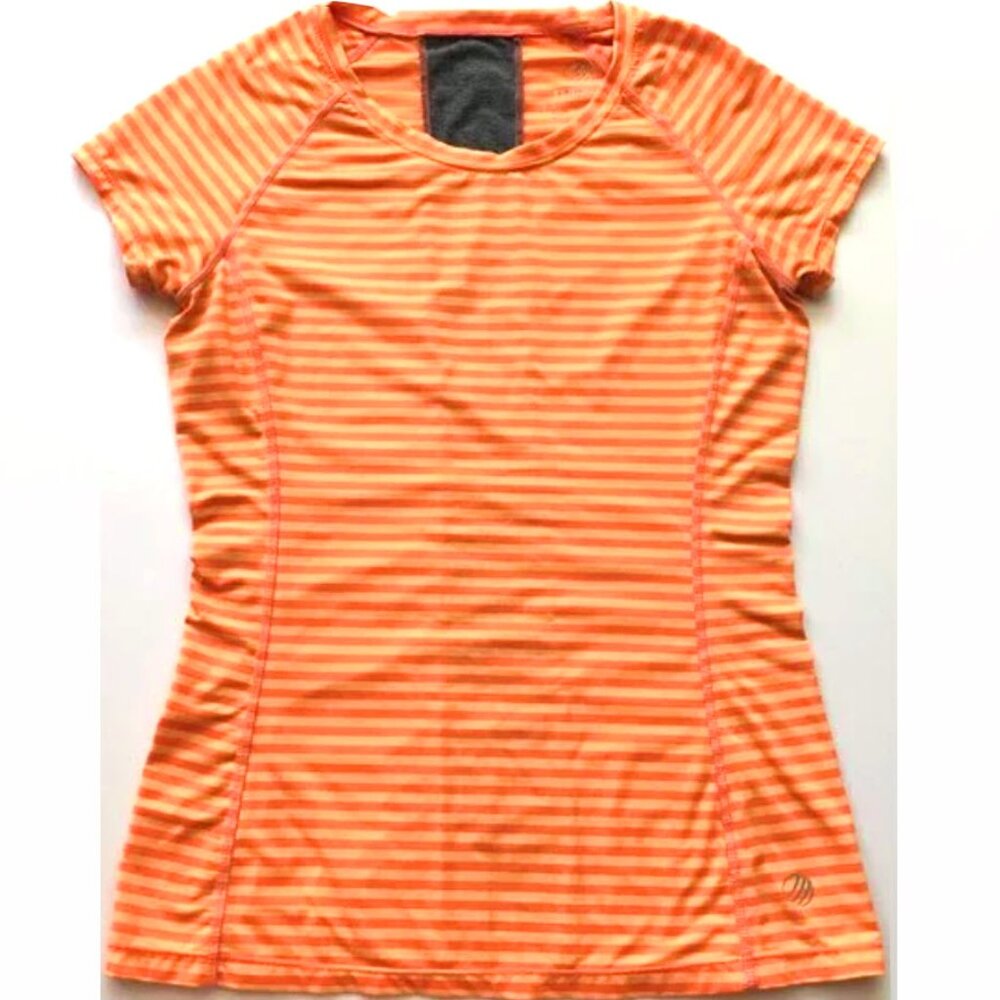 MPG Orange Striped Fitness Shirt